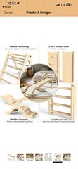 doowroodni 7-in-1 Pikler Triangle Set Wooden Toddler Climbing Gym w/ Slide