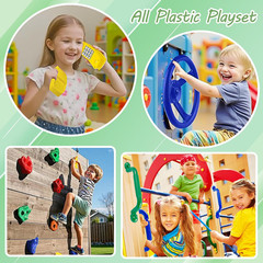 17 Pack Playground Accessories for Kids – 10Pc Colourful Rock Climbing Holds, 4P