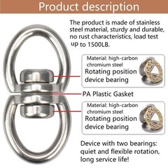 WWFFEN Swing Swivel Hanger Breaking Strength 360° Rotator for Tree Swing, Ham…
