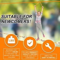 Slackline Kit Slakcline Longer 65ft with Tree Protectors Arm Trainer and Carr…