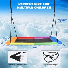60 Inch Rectangle Platform Tree Swing for Kids and Adults 800 lb Capacity