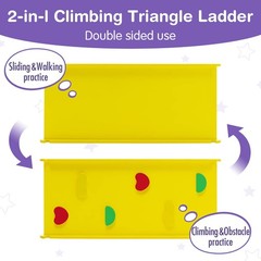 Wonline 3 in 1 Triangle Climber with Ramp Wooden Toddler Climbing Triangle Toys