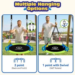 43 Inch Tree Swing, 900lbs Weight Capacity Saucer Swing Sets for Kids & Adult…