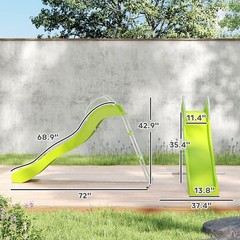 5.7FT Outdoor Slide for Kids 3-8 Year Climbing Step Ladder, Playground Equipment