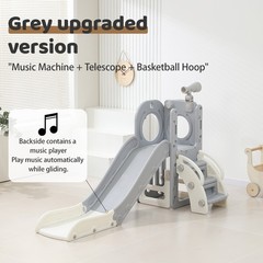 6 in 1 Kids Slide Climber Playset Indoor Outdoor Freestanding Toddler Playground