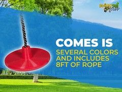 SWING SET STUFF CYCLONE SEAT WITH ROPE RED playground child park disc round 0120