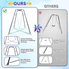 2026 New X-Shaped Sensory Swing Stand with Pod Swing & Chair, Heavy Duty