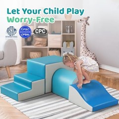 Foam Climbing Blocks for Toddlers: with a Tunnel – 4 PCS Foam Blocks – Modern