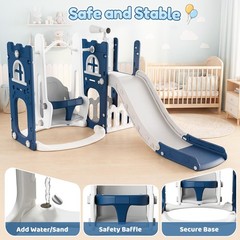 9-in-1 Toddler Slide and Swing Set Kids Indoor Outdoor Playground Playset