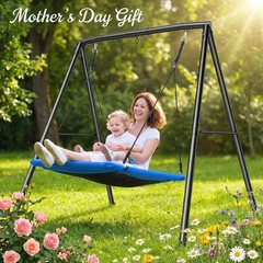 440lbs Heavy Duty Metal Frame Swing Set for Kids Adult with 60″ Large Swing