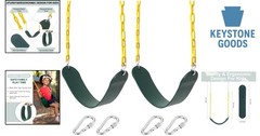 2-Pack Heavy Duty Plastic Swing Seats with Chains for Kids Up to 250lbs