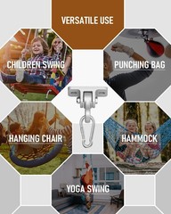 3500lb Heavy Duty Porch Swing Hangers Kit, with Screws Bolts for Wooden Sets …