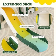 10 in 1 Toddler Slide Set Kids Slide & Climber Playset W/ Magnetic Whiteboard