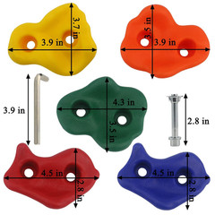 Ogrmar 25 PCS Rock Climbing Holds Set with Mounting Screws and 2.8”, White