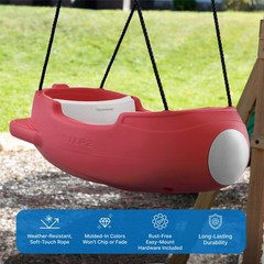Step2 Rocket Swing for Two, Baby Outdoor Swing, Outside Maroon