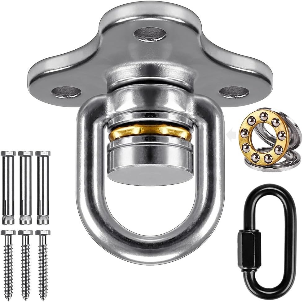 SELEWARE 360° Swivel Hanger with Bearing & Carabiner, Heavy Duty Hook for Tire a
