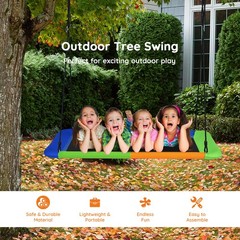 Goplus Outdoor 700lb Giant 60″ Platform Tree Swing w/ 2 Hanging Straps