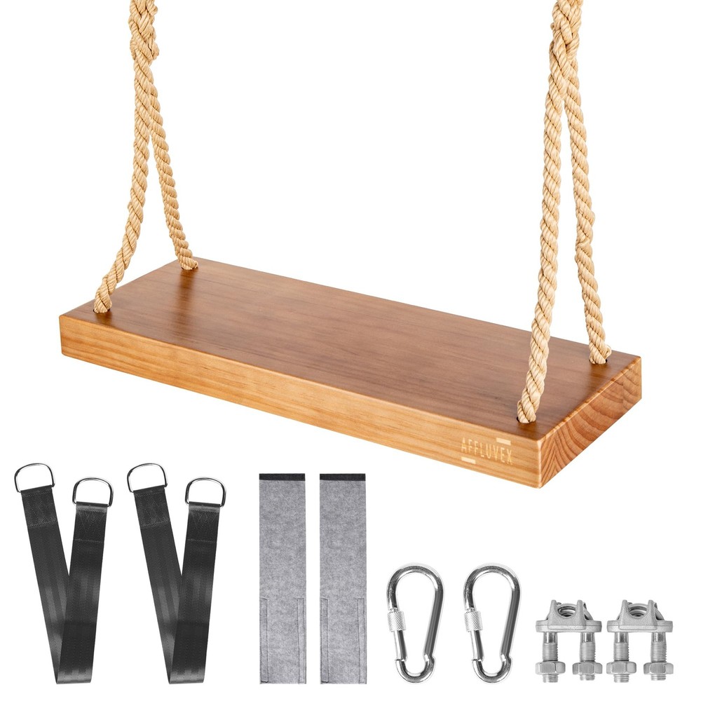 Heavy-Duty Cedar Outdoor Tree Swing for Adults/Kids, 440lb, Adjustable Rope