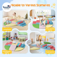 Foam Climbing Blocks for Toddlers 1-3, 8Pcs Soft Play Set with Crawling Explorat