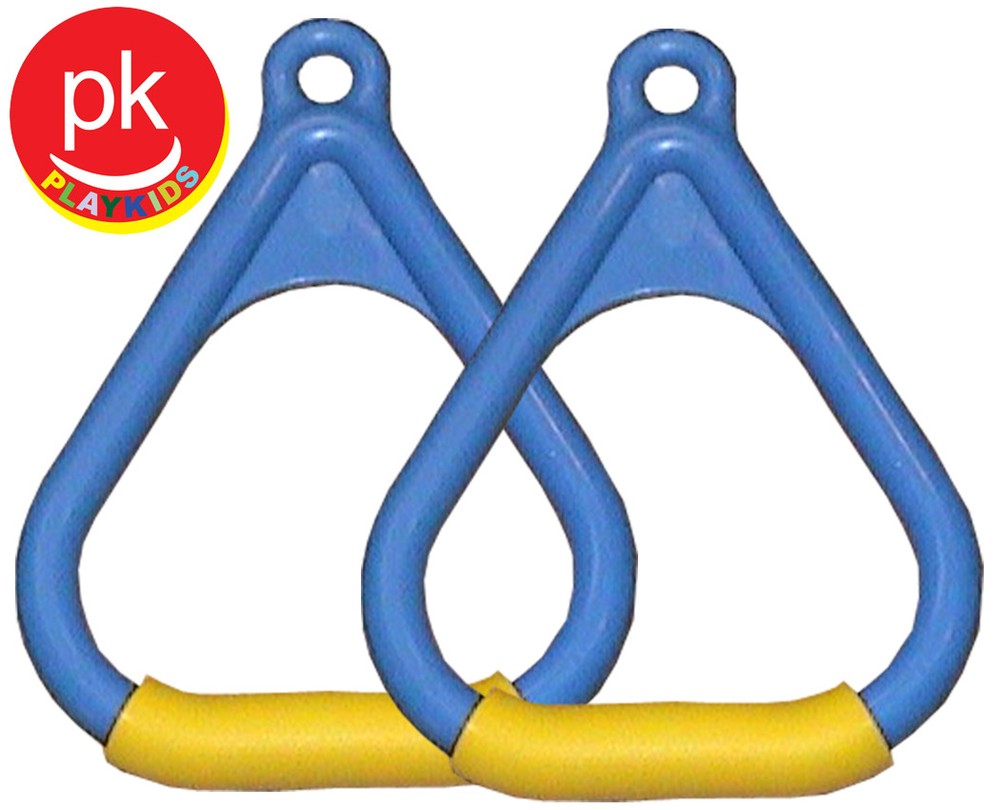Trapeze Ring Bar Swing set Play playground Backyard Jungle Gym 2 OMR Blue-Yellow