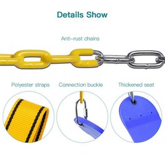 PACEARTH Swing Seat with Heavy Duty 68.9 inch AntiRust Plastic Coated Chains,…