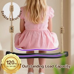 Heavy Duty Kids Tree Swing w/Straps & Carabiners, Indoor/Outdoor 264lb Black