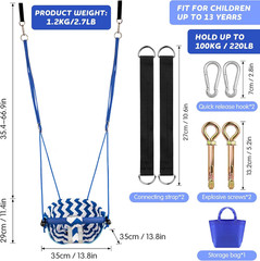 Toddler Swing – Comfy Baby Swing Outdoor Indoor, Kids Swing Seat for Backyard, S