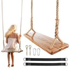 Heavy-Duty Wooden Tree Swing – 500lbs Capacity, Adjustable Height, Waterproof Se
