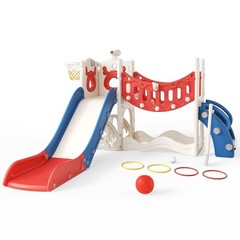 10 in1 Toddler Slide, Kids Slide with Climber Playset, Indoor Outdoor Playhouse