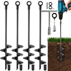 Ground Anchors Heavy Duty, Swing Set Anchor Kit 18 Inch Pack Screw in Earth Anc