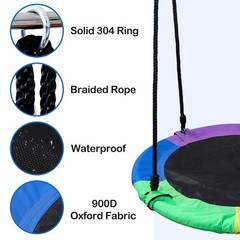 40″ Saucer Tree Swing for Kids & Adults, Adjustable Rope Flying Seat Multi-Color