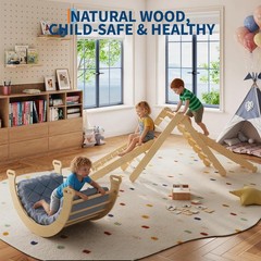 Triangle Set ,Baby Climbing Toys Wooden Climbing Set Indoor Jungle Gyms Toddlers