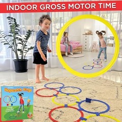 Hopscotch Rings, 12 x 11 Inch Rings & 3 Bean Bags, Play Hopscotch Outdoor &