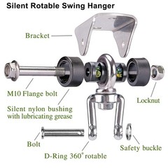 SELEWARE Anti-Squeaking Swing Hanger Silver ( 1 Pack 360° )