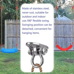 2 Sets of Stainless Steel Swing Hanger 180° Swivel Swing Hook, 1500 lb Capaci…
