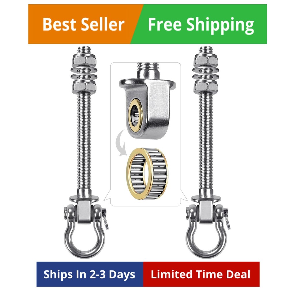 Heavy Duty Bearing Swing Hangers, 2 Pack Stainless Steel Swing Set Hooks for …