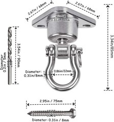Stainless Steel Hanger with Smooth Swing Bearings, Heavy Duty 180°+360° Swivel S