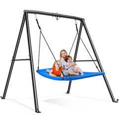 Metal Swing Set 60″ Large Platform Swing 440lbs Heavy Duty Kids Backyard Playset