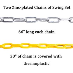 High Back Full Bucket Swing Seat Swing Set with 66 in Coated Chain,2PCS Snap …