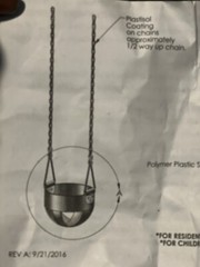 Heavy-Duty High Back Full Bucket Toddler Swing Seat with Coated Swing Chains