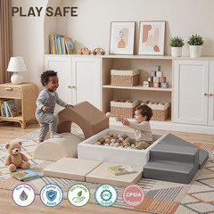 7Pcs Climbing Toys for Toddlers: with a Square Ball Pit for Toddlers – PU Leathe