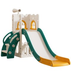 Toddler Slide for Kids with Climber Basketball Hoop, Storage Space, Telescope…