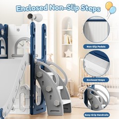 9-in-1 Toddler Slide and Swing Set Kids Indoor Outdoor Playground Playset