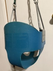 Commercial Full Bucket Toddler Swing Seat with Safe Plastic Coated Chains Blue