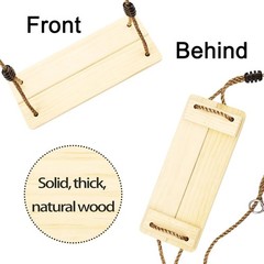 Adjustable Wooden Swing for Kids Teens Adults, Heavy Duty Pine Outdoor Seat Kit