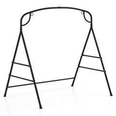 71 In. Metal Patio Swing Stand with 2-Ring Design and Double Side Bars