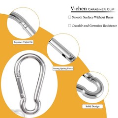 12PCS 2 Inch Small Carabiner Clip, Spring Snap Hook, Heavy Duty Galvanized St…