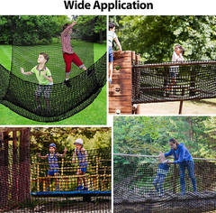 6.5′ X 9.8′ Climbing Cargo Net Double Layers Playground Safety Net w/Storage Bag