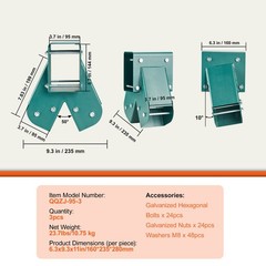 VEVOR 1-2-3 A-Frame 3 Brackets for Swing with All Mounting Hardware, Green