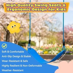 Heavy Duty Kids Swing Seat with 79″ Adjustable Rope, 330 lbs Blue, 1 Pack